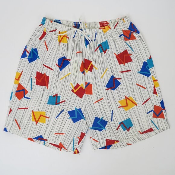 Vintage 90s Action Geometric Pattern Shorts - Picture 4 of 11